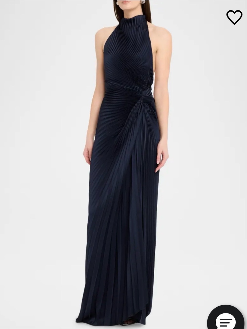 A.L.C Romy High-Neck Pleated Satin Gown